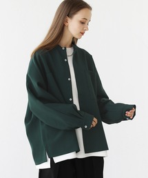 LILL | ビッグシルエットドレープリラクシングドルマンバンドカラーシャツ(シャツ/ブラウス)
