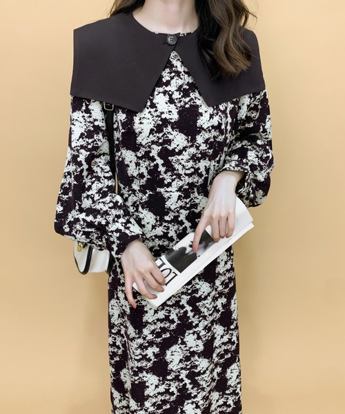 ECLIN(エクラン)の「コンビネーションケープワンピース(ワンピース・レディース・ブラック/ブラウン・M/L)」の19枚目の写真