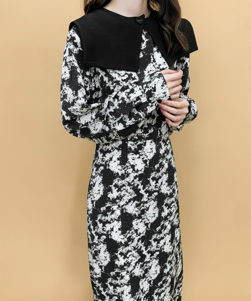 ECLIN(エクラン)の「コンビネーションケープワンピース(ワンピース・レディース・ブラック/ブラウン・M/L)」の15枚目の写真