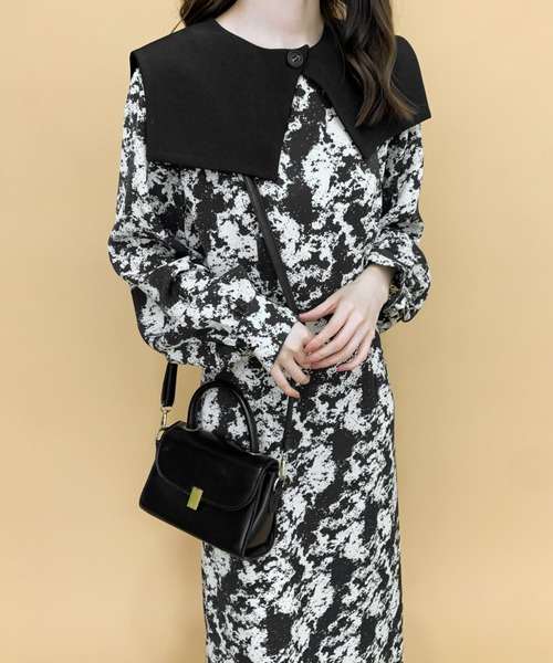 ECLIN(エクラン)の「コンビネーションケープワンピース(ワンピース・レディース・ブラック/ブラウン・M/L)」の20枚目の写真