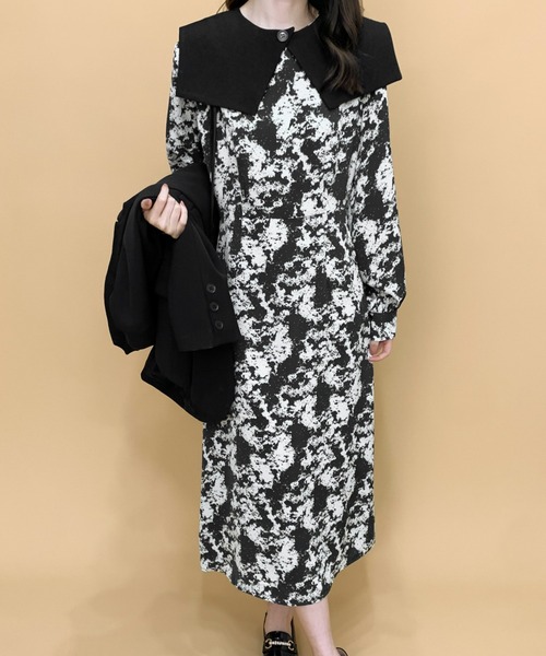 ECLIN(エクラン)の「コンビネーションケープワンピース(ワンピース・レディース・ブラック/ブラウン・M/L)」の18枚目の写真