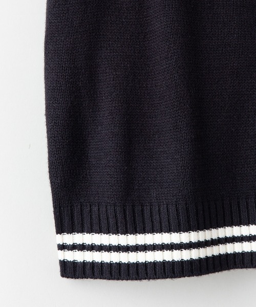 Blue Standard （ブルースタンダード）の「【BLUE STANDARD/ブルースタンダード】5G カレッジデザイン クルーニット　セーター（ニット/セーター・メンズ・ダークグリーン/ホワイト/ブラック/杢グレー・MEDIUM/LARGE/X-LARGE）」の12枚目の写真