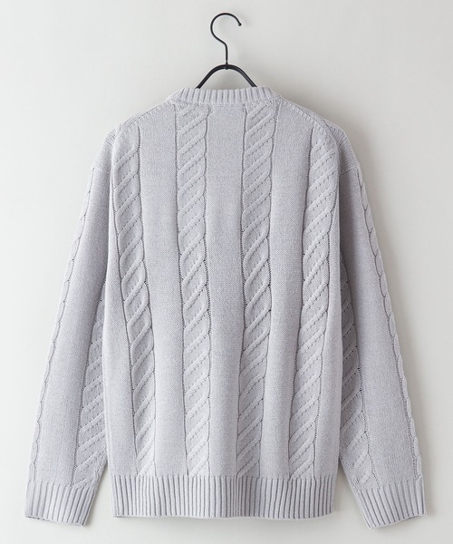 Blue Standard （ブルースタンダード）の「【BLUE STANDARD/ブルースタンダード】5G カレッジデザイン クルーニット　セーター（ニット/セーター・メンズ・ダークグリーン/ホワイト/ブラック/杢グレー・MEDIUM/LARGE/X-LARGE）」の10枚目の写真