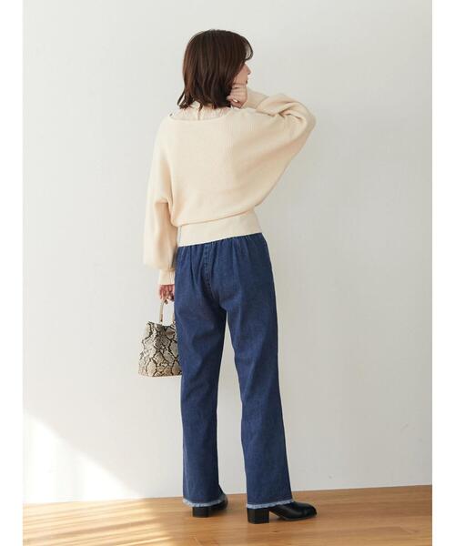 Petit fleur(プチフルール)の「・Petit Fleur レースレイヤードニット(ニット/セーター・レディース・ブラック/ラベンダー/アイボリー/グレイッシュベージュ・FREE)」の7枚目の写真