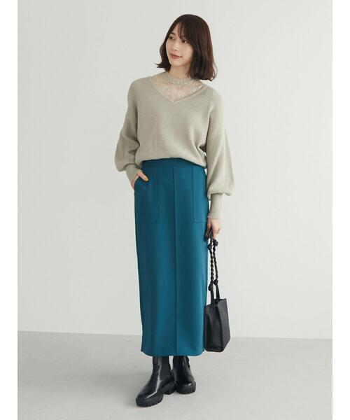 Petit fleur(プチフルール)の「・Petit Fleur レースレイヤードニット(ニット/セーター・レディース・ブラック/ラベンダー/アイボリー/グレイッシュベージュ・FREE)」の14枚目の写真