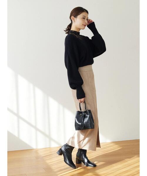Petit fleur(プチフルール)の「・Petit Fleur レースレイヤードニット(ニット/セーター・レディース・ブラック/ラベンダー/アイボリー/グレイッシュベージュ・FREE)」の21枚目の写真