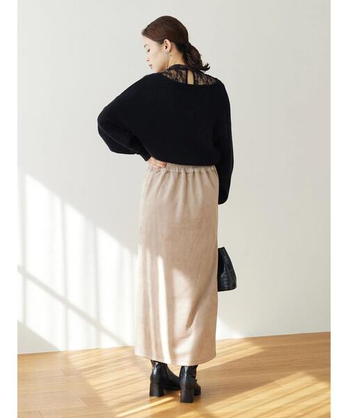 Petit fleur(プチフルール)の「・Petit Fleur レースレイヤードニット(ニット/セーター・レディース・ブラック/ラベンダー/アイボリー/グレイッシュベージュ・FREE)」の22枚目の写真