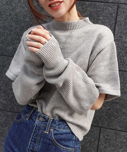 CORNERS（コーナーズ）の「2wayアームウォーマー付きニットプルオーバー（ニット/セーター・レディース・ブラック/ベージュ/グレー/グリーン/アイボリー・M）」の4枚目の写真