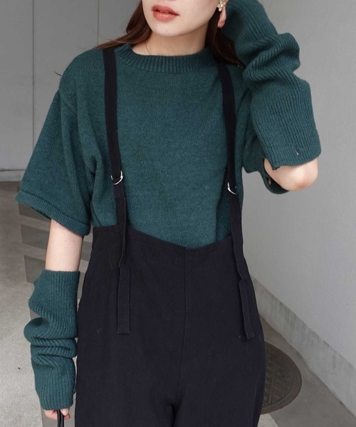 CORNERS（コーナーズ）の「2wayアームウォーマー付きニットプルオーバー（ニット/セーター・レディース・ブラック/ベージュ/グレー/グリーン/アイボリー・M）」の5枚目の写真