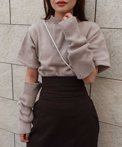 CORNERS（コーナーズ）の「2wayアームウォーマー付きニットプルオーバー（ニット/セーター・レディース・ブラック/ベージュ/グレー/グリーン/アイボリー・M）」の10枚目の写真