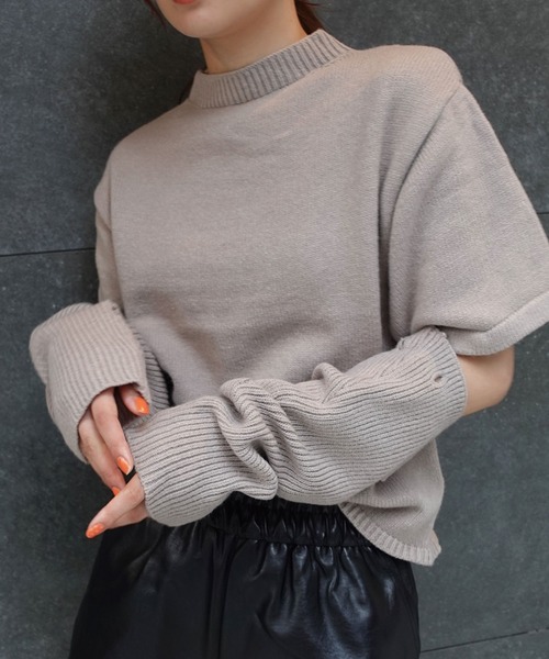 CORNERS（コーナーズ）の「2wayアームウォーマー付きニットプルオーバー（ニット/セーター・レディース・ブラック/ベージュ/グレー/グリーン/アイボリー・M）」の13枚目の写真