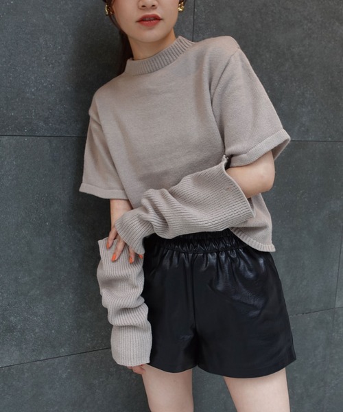 CORNERS（コーナーズ）の「2wayアームウォーマー付きニットプルオーバー（ニット/セーター・レディース・ブラック/ベージュ/グレー/グリーン/アイボリー・M）」の14枚目の写真