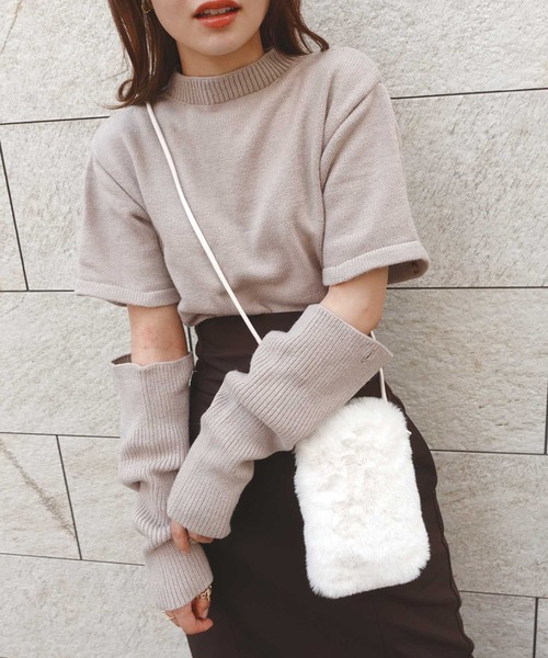 CORNERS（コーナーズ）の「2wayアームウォーマー付きニットプルオーバー（ニット/セーター・レディース・ブラック/ベージュ/グレー/グリーン/アイボリー・M）」の15枚目の写真