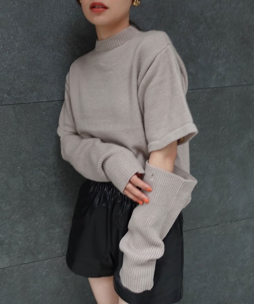 CORNERS（コーナーズ）の「2wayアームウォーマー付きニットプルオーバー（ニット/セーター・レディース・ブラック/ベージュ/グレー/グリーン/アイボリー・M）」の12枚目の写真