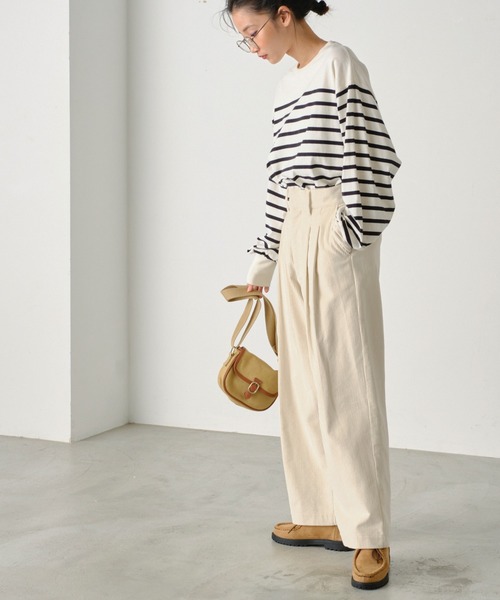 forksy.（フォルクシー）の「【forksy.】2タックコーデュロイワイドストレートパンツ（その他パンツ・レディース・ブラック/ライトブルー/アイボリー/ブラウン・M/L）」の13枚目の写真