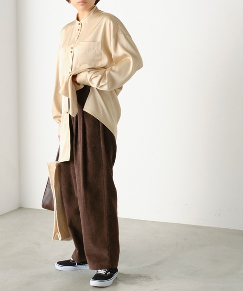 forksy.（フォルクシー）の「【forksy.】2タックコーデュロイワイドストレートパンツ（その他パンツ・レディース・ブラック/ライトブルー/アイボリー/ブラウン・M/L）」の7枚目の写真