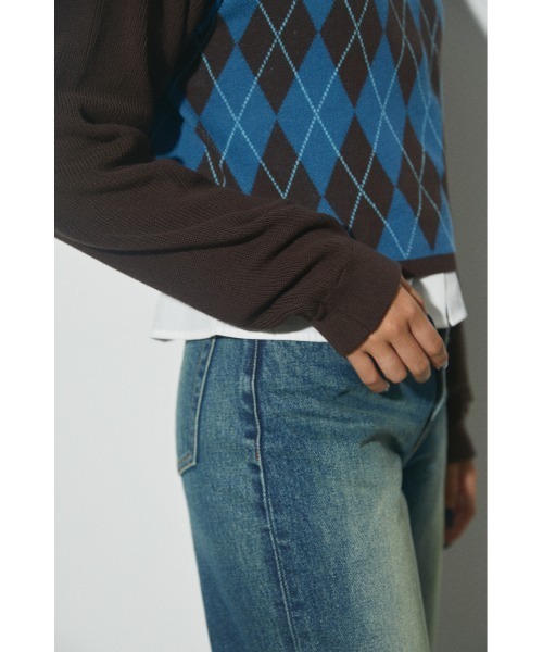 LAGUA GEM（ラグアジェム）の「ARGYLE CROPPED KNIT クロップドニット