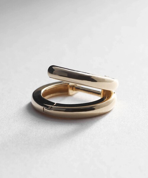 COCOSHNIK（ココシュニック）の「K10ダブルアーチ 中折れフープピアス（ピアス（両耳用）・レディース・ホワイト系その他7・00）」の7枚目の写真