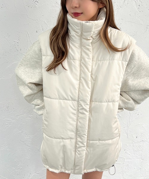 apres jour mignon（アプレジュールミニョン）の「中綿ベスト【ZOZOTOWN限定アイテム】（その他アウター・レディース・ブラック/アイボリー・X-LARGE/フリー）」の11枚目の写真