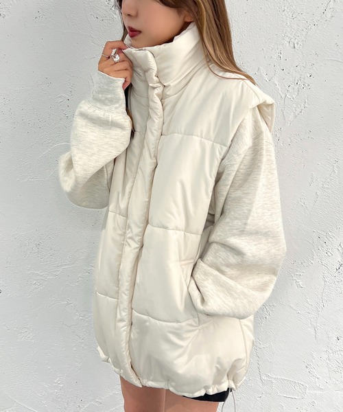apres jour mignon（アプレジュールミニョン）の「中綿ベスト【ZOZOTOWN限定アイテム】（その他アウター・レディース・ブラック/アイボリー・X-LARGE/フリー）」の12枚目の写真