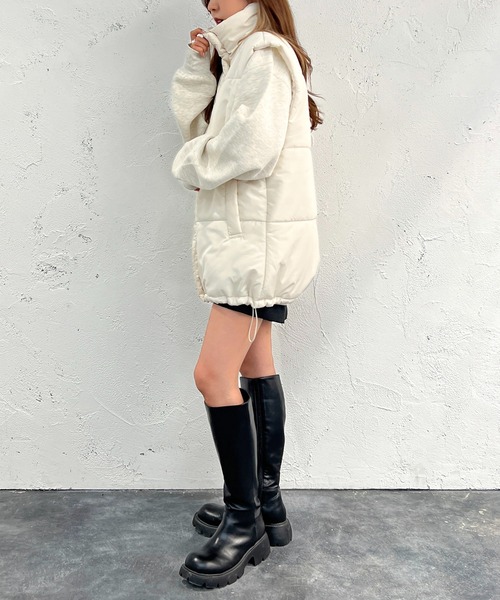 apres jour mignon（アプレジュールミニョン）の「中綿ベスト【ZOZOTOWN限定アイテム】（その他アウター・レディース・ブラック/アイボリー・X-LARGE/フリー）」の17枚目の写真