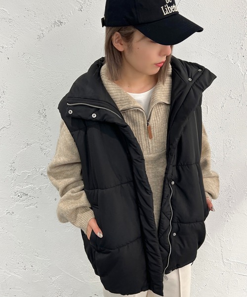 apres jour mignon（アプレジュールミニョン）の「中綿ベスト【ZOZOTOWN限定アイテム】（その他アウター・レディース・ブラック/アイボリー・X-LARGE/フリー）」の19枚目の写真