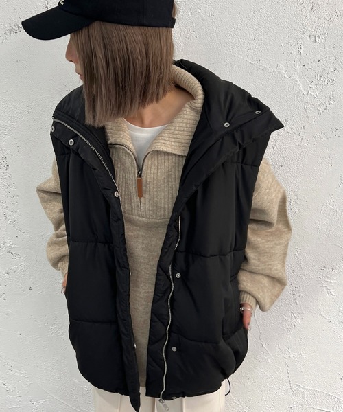 apres jour mignon（アプレジュールミニョン）の「中綿ベスト【ZOZOTOWN限定アイテム】（その他アウター・レディース・ブラック/アイボリー・X-LARGE/フリー）」の20枚目の写真