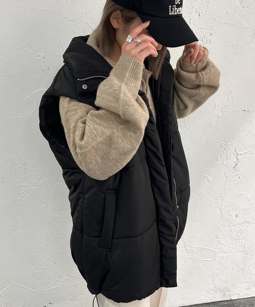 apres jour mignon（アプレジュールミニョン）の「中綿ベスト【ZOZOTOWN限定アイテム】（その他アウター・レディース・ブラック/アイボリー・X-LARGE/フリー）」の21枚目の写真