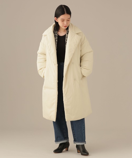 NANO universe(ナノユニバース)の「LB.03/ボアカラー2wayパディングコート(ピーコート・レディース・ブラック/アイボリー・Ⅰ/Ⅱ)」の5枚目の写真