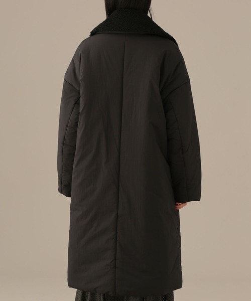 NANO universe(ナノユニバース)の「LB.03/ボアカラー2wayパディングコート(ピーコート・レディース・ブラック/アイボリー・Ⅰ/Ⅱ)」の8枚目の写真