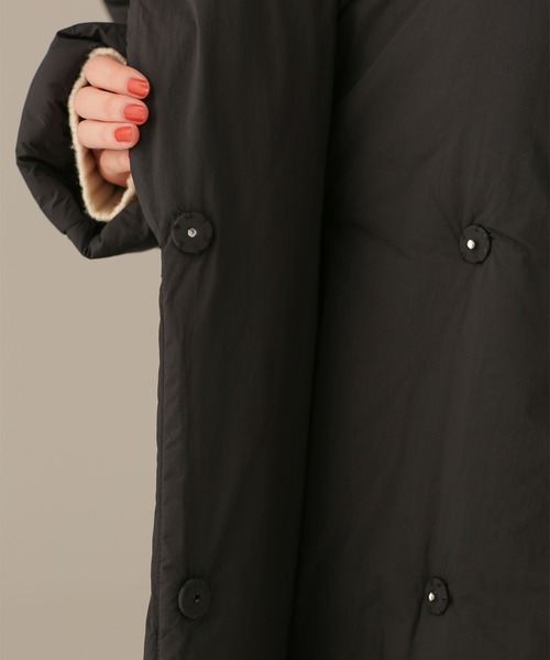 NANO universe(ナノユニバース)の「LB.03/ボアカラー2wayパディングコート(ピーコート・レディース・ブラック/アイボリー・Ⅰ/Ⅱ)」の11枚目の写真