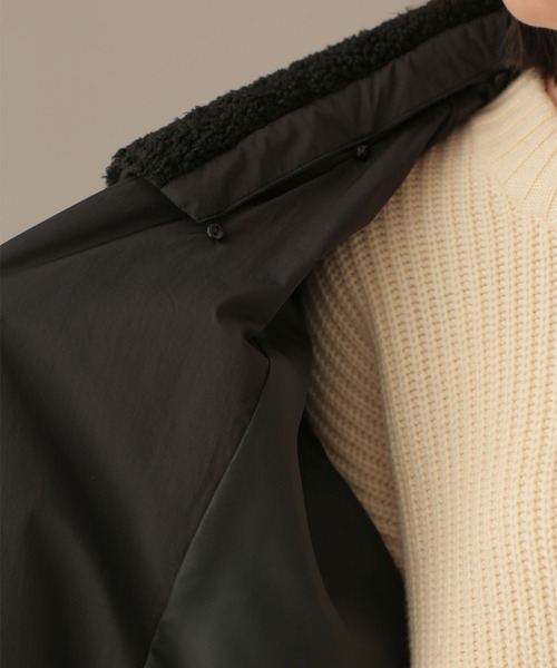 NANO universe(ナノユニバース)の「LB.03/ボアカラー2wayパディングコート(ピーコート・レディース・ブラック/アイボリー・Ⅰ/Ⅱ)」の15枚目の写真