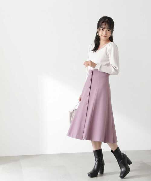 PROPORTION BODY DRESSING(プロポーションボディドレッシング)の「フロントボタンフレアスカート / 1213120103(スカート・レディース・ピンク/グレー・X-SMALL/SMALL/MEDIUM)」の16枚目の写真