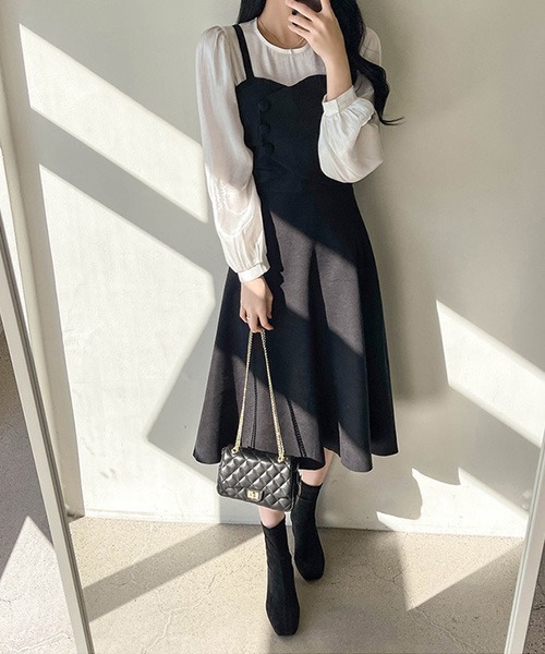 SONA(ソナ)の「SONYUNARA スリーボタンロングフレアキャミワンピース(ワンピース・レディース・ブラック・FREE)」の20枚目の写真