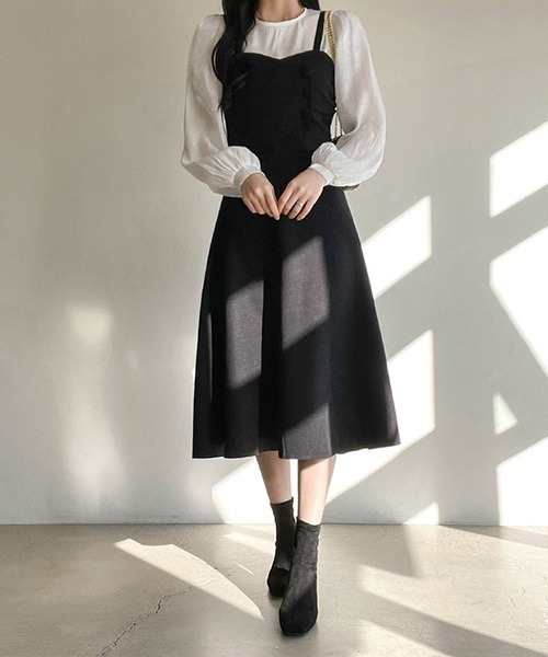 SONA(ソナ)の「SONYUNARA スリーボタンロングフレアキャミワンピース(ワンピース・レディース・ブラック・FREE)」の21枚目の写真