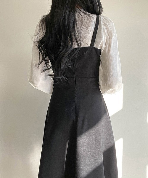 SONA(ソナ)の「SONYUNARA スリーボタンロングフレアキャミワンピース(ワンピース・レディース・ブラック・FREE)」の14枚目の写真