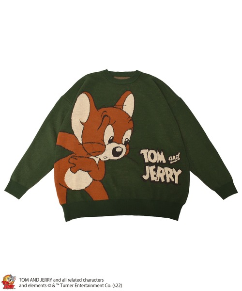 Tom＆Jerry（トムアンドジェリー）の「【TOM and JERRY / トムとジェリー】JERRYジャガードニット（ニット/セーター・レディース・ベージュ/グリーン・FREE）」の9枚目の写真