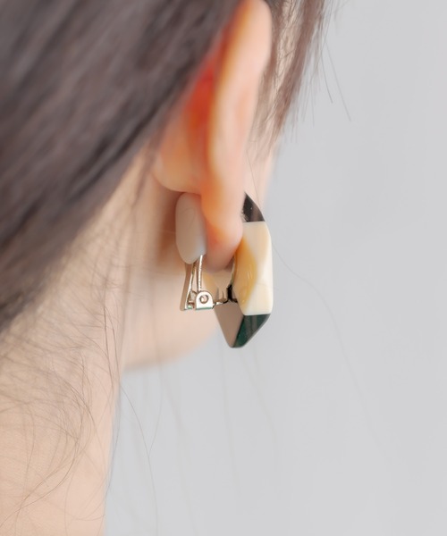 アクセサリー marion セール】【MARION GODART（マリオンゴダール）】チェッカーイヤリング