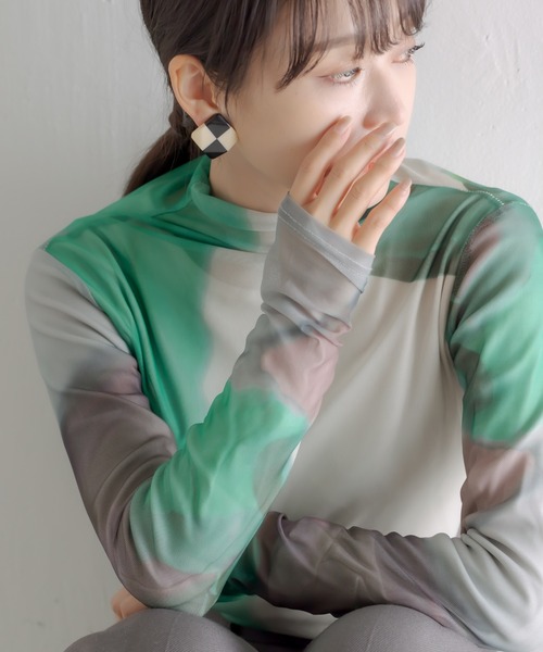 MARION GODART（マリオンゴダール）の「【MARION GODART（マリオンゴダール）】チェッカーイヤリング（イヤリング・レディース・レッド/グリーン/オレンジ/ブラック・FREE）」の15枚目の写真