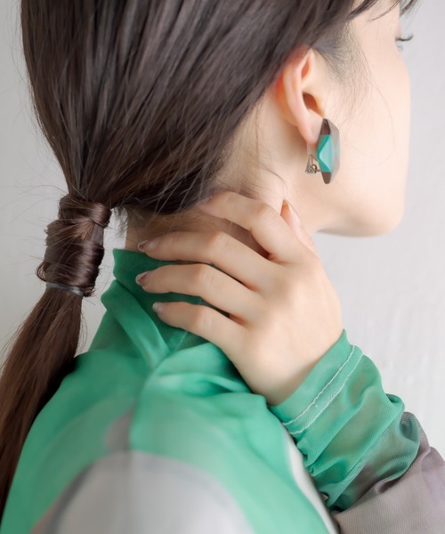 MARION GODART（マリオンゴダール）の「【MARION GODART（マリオンゴダール）】チェッカーイヤリング（イヤリング・レディース・レッド/グリーン/オレンジ/ブラック・FREE）」の19枚目の写真