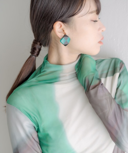 MARION GODART（マリオンゴダール）の「【MARION GODART（マリオンゴダール）】チェッカーイヤリング（イヤリング・レディース・レッド/グリーン/オレンジ/ブラック・FREE）」の21枚目の写真