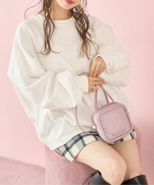 OLIVE des OLIVE（オリーブデオリーブ）の「キルティングマイクロミニショルダー（ショルダーバッグ・レディース・パープル/ブラック/アイボリー・FREE）」の20枚目の写真