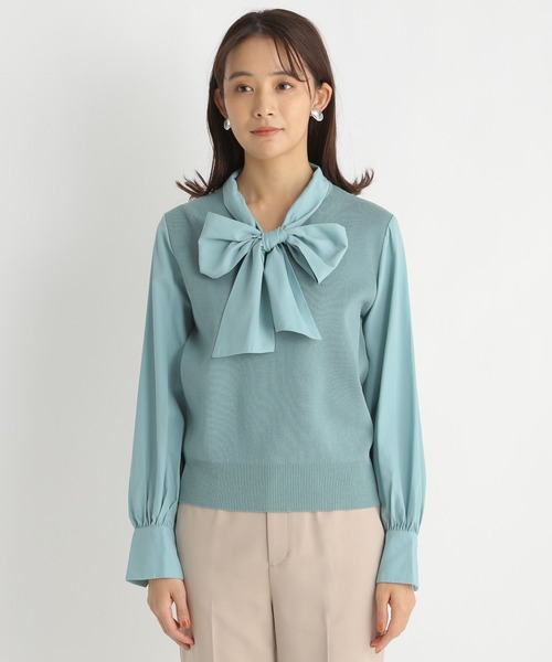 Andemiu（アンデミュウ）の「イソザイボウタイニット185598（ニット/セーター・レディース・イエロー/アイボリー/ブラック/ブルー・FREE）」の18枚目の写真