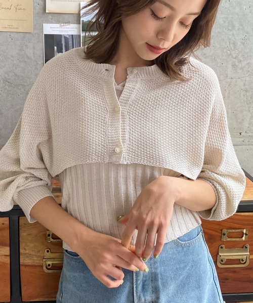 moment+(モーメントプラス)の「ホルターキャミ&ショートカーディガンアンサンブル(アンサンブル・レディース・ピンク/ベージュ/ブラック/アイボリー/グレイッシュベージュ/ブルー/ブラック系その他・M/L)」の10枚目の写真