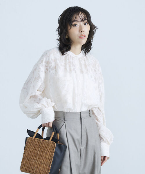 fredy emue（フレディエミュ）の「シアージャガードシャツブラウス（シャツ/ブラウス・レディース・サックスブルー/アイボリー/ブラック・38）」の15枚目の写真