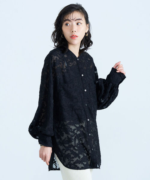 fredy emue（フレディエミュ）の「シアージャガードシャツブラウス（シャツ/ブラウス・レディース・サックスブルー/アイボリー/ブラック・38）」の22枚目の写真