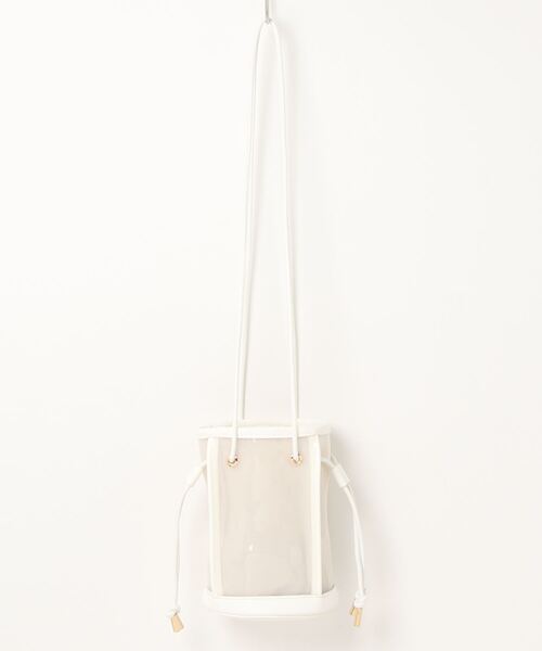 cache cache(カシュ カシュ)の「ビニールキャンバス ミニ巾着バッグ(トートバッグ・レディース・キャメル/ブラック/ホワイト・フリー)」の2枚目の写真