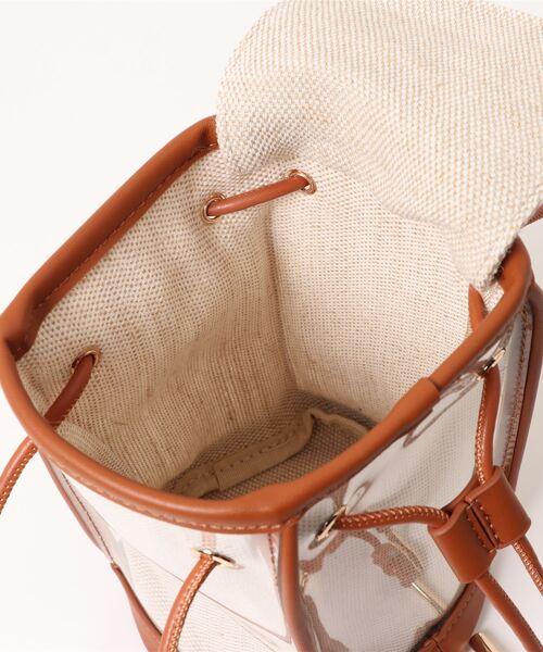 cache cache(カシュ カシュ)の「ビニールキャンバス ミニ巾着バッグ(トートバッグ・レディース・キャメル/ブラック/ホワイト・フリー)」の6枚目の写真