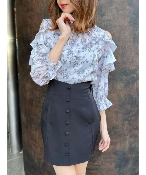 EATME（イートミー）の「フリルオープンショルダーブラウス（シャツ/ブラウス・レディース・オフホワイト/グレー/ブラック・FREE）」の10枚目の写真