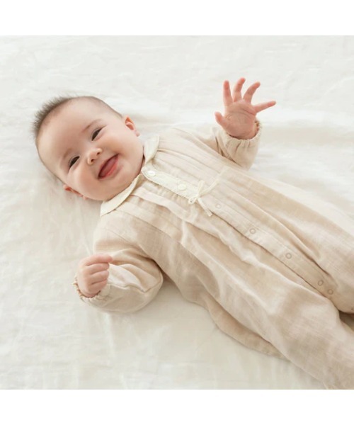 【Hoppetta plusホッペッタプラス】 2重ガーゼ 丸衿2wayドレス 50-70cm（その他ベビーウェア）｜Hoppetta（ホッペッタ）